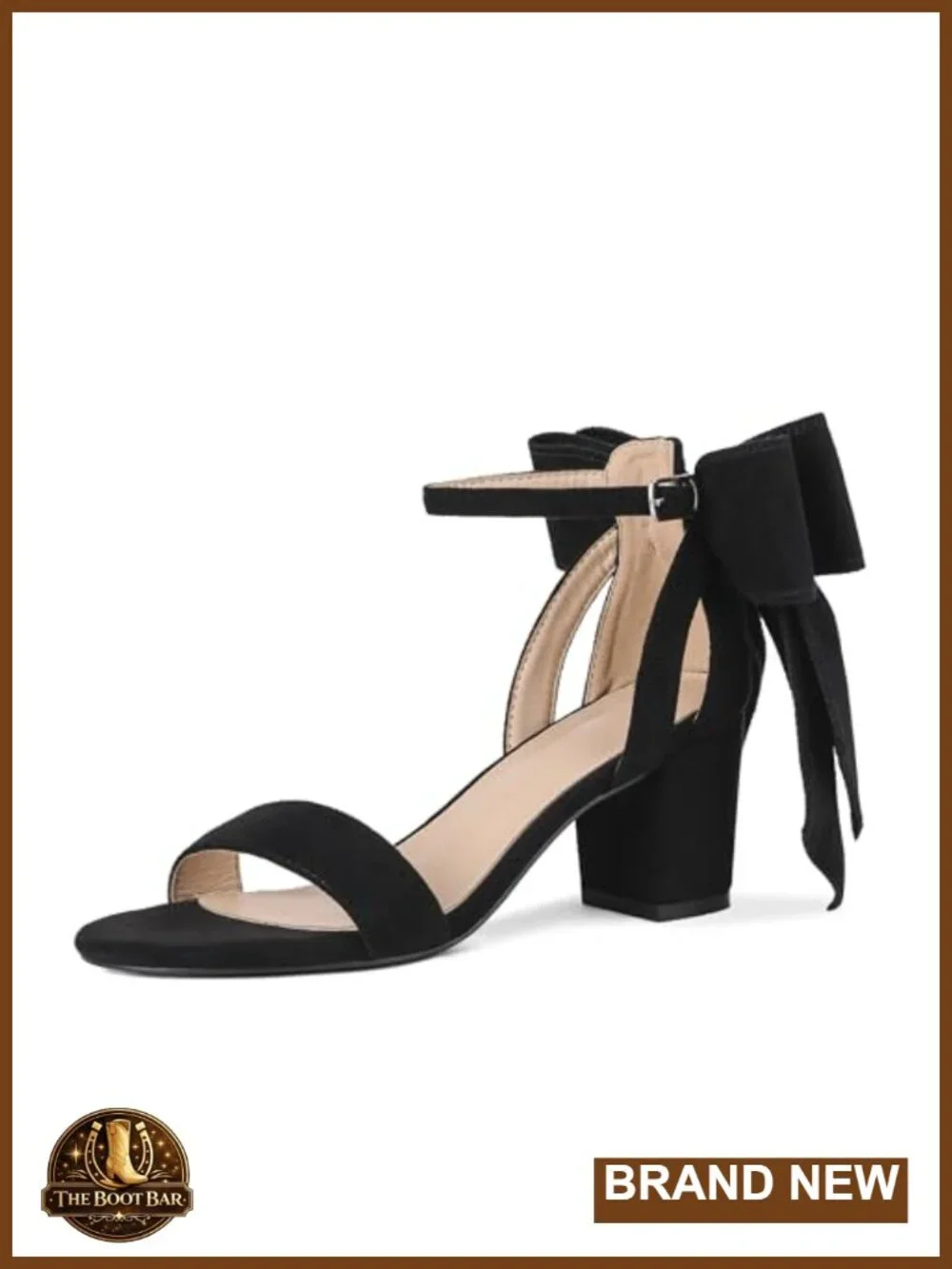 Women's Chunky Block Heel Sandals Round Open Toe Buckle Dress Wedding Shoes